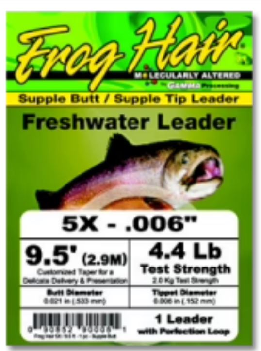 Frog Hair supple butt supple tip freshwater 9.5ft leader