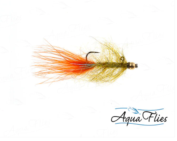 AQUA FLIES BALANCED LEECH  OLIVE/BURNT ORANGE