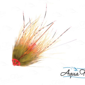 AQUA FLIES STU'S METAL HEAD OLIVE/ORANGE (PB9A)