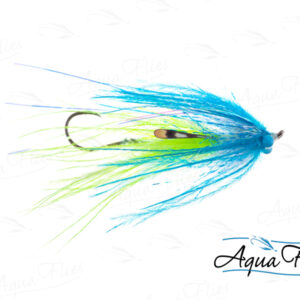 AQUA FLIES JERRY'S ULTRA MINI INTRUDER BLUE/CHARTREUSE (PB9B)
