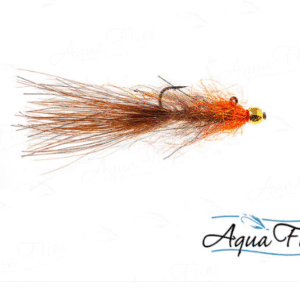 AQUA FLIES BALANCED LEECH HOT HEAD BROWN