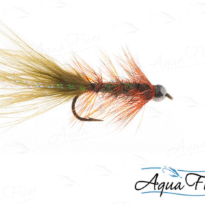 AQUA FLIES TUNGSTEN STILLWATER ICE LEECH BURNT ORANGE/PEACOCK