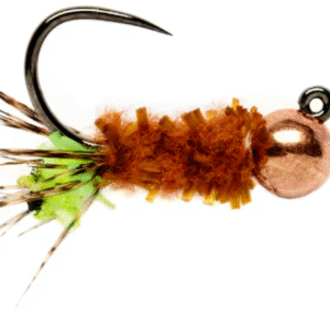 Chewing Gum Cased Caddis Chartreuse Barbless SIZE 12 (E3K)