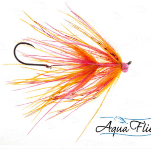 AQUA FLIES Stu's Ostrich Mini-Intruder Hot Pink/Orange (PB3D)