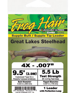 FROG HAIR Great lakes steelhead Supple Butt Tapered Leaders
