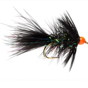 Mini Shimmer Bugger Black & Orange Bead